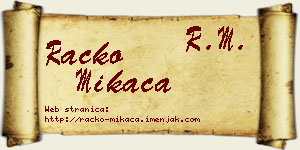 Racko Mikača vizit kartica